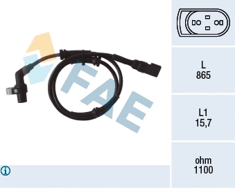 Capteur, vitesse de roue FAE 78040