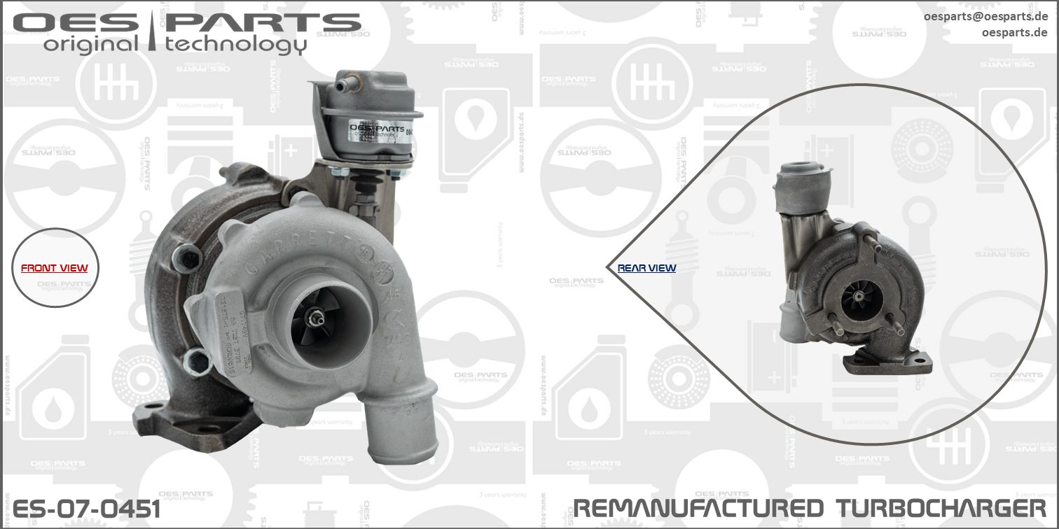 Turbocompresseur, suralimentation OES PARTS ES-07-0451