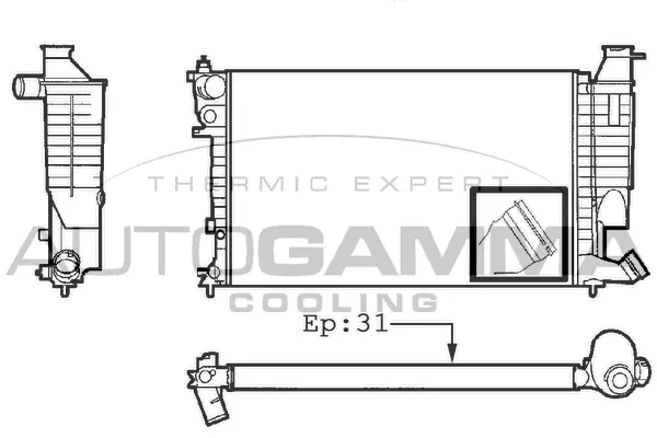 Radiateur, refroidissement du moteur AUTOGAMMA 101311
