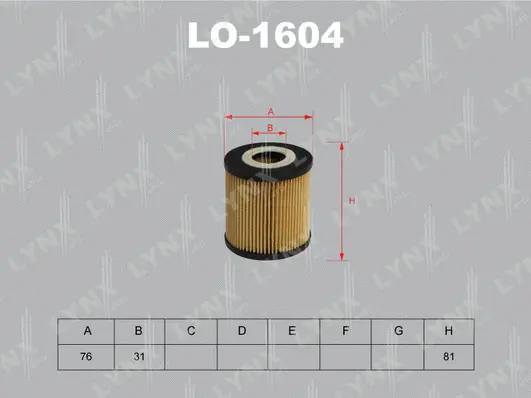 Filtre à huile LYNXAUTO LO-1604