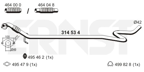 Tuyau d'échappement ERNST 314534