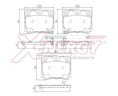 Kit de plaquettes de frein, frein à disque AP XENERGY X41040