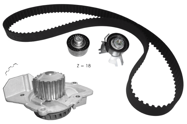 Pompe à eau + kit de courroie crantée TECDRIVE TKPE0020
