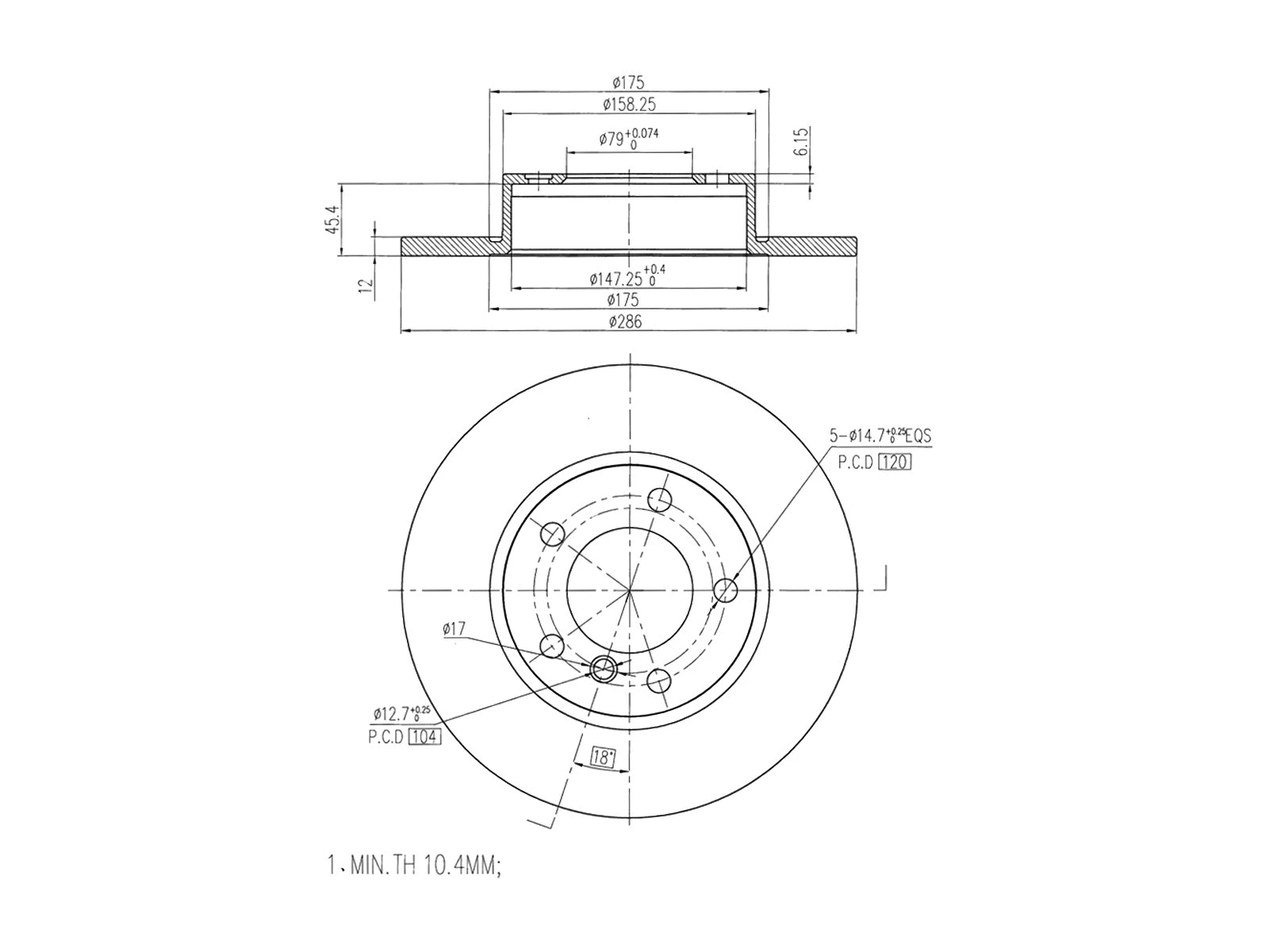 Disque de frein A.Z. Meisterteile AZMT-44-024-1424