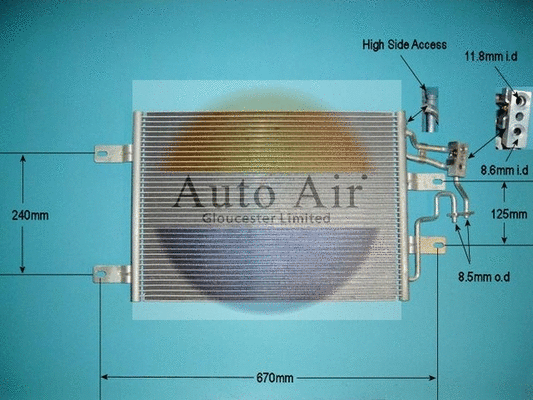 Condenseur, climatisation AUTO AIR GLOUCESTER 16-1070