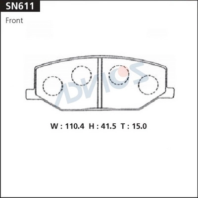 Kit de plaquettes de frein, frein à disque ADVICS SN611