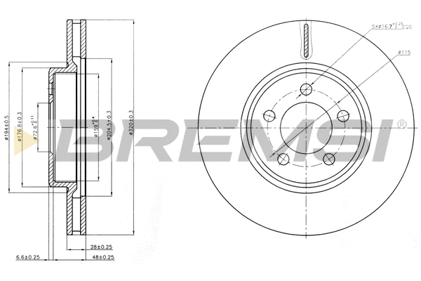 Disque de frein BREMSI CD8065V