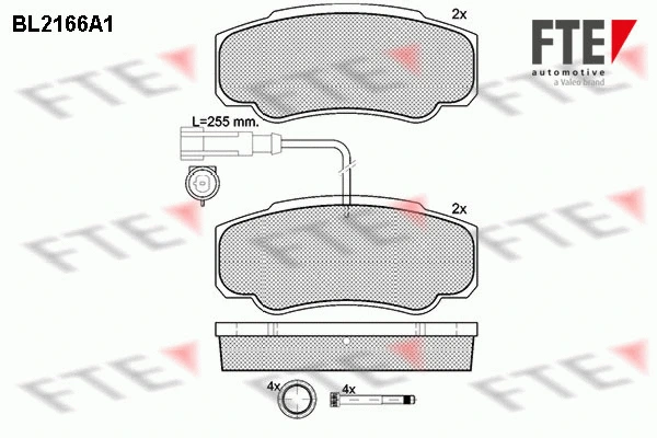 Kit de plaquettes de frein, frein à disque FTE 9010688