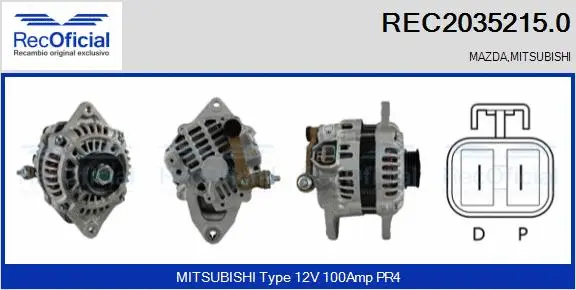 Alternateur RECOFICIAL REC2035215.0