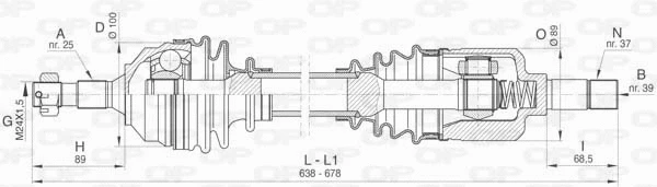 Arbre de transmission OPEN PARTS DRS6452.00