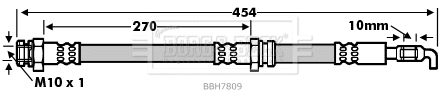 Flexible de frein BORG & BECK BBH7809