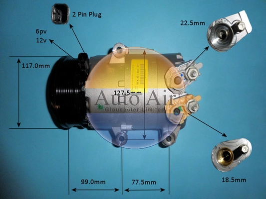 Compresseur, climatisation AUTO AIR GLOUCESTER 14-9681