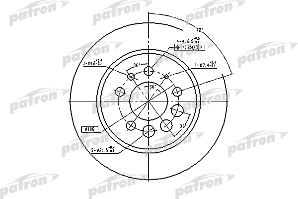 Disque de frein PATRON PBD1674