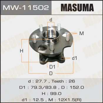 Kit de roulements de roue MASUMA MW-11502