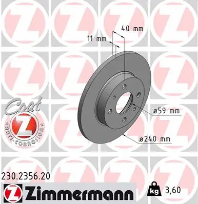 Disque de frein ZIMMERMANN 230.2356.20