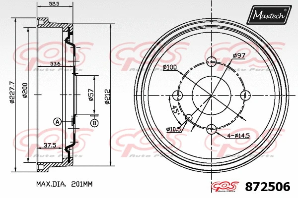 Tambour de frein MAXTECH 872506