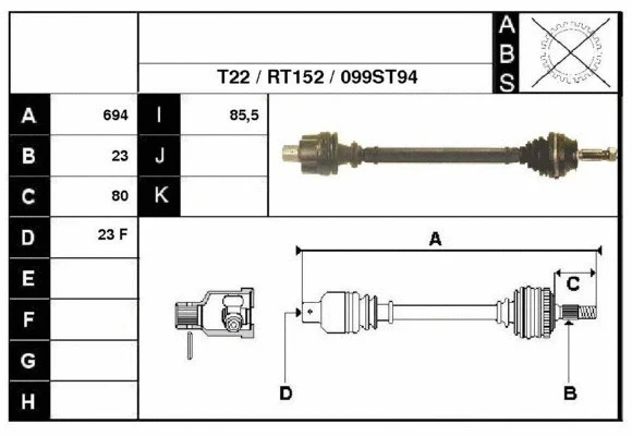 Arbre de transmission Technika 38099