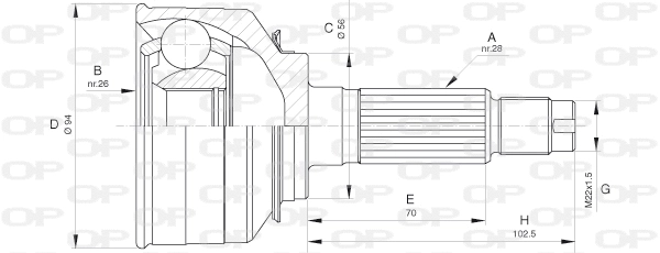 Jeu de joints, arbre de transmission OPEN PARTS CVJ5656.10