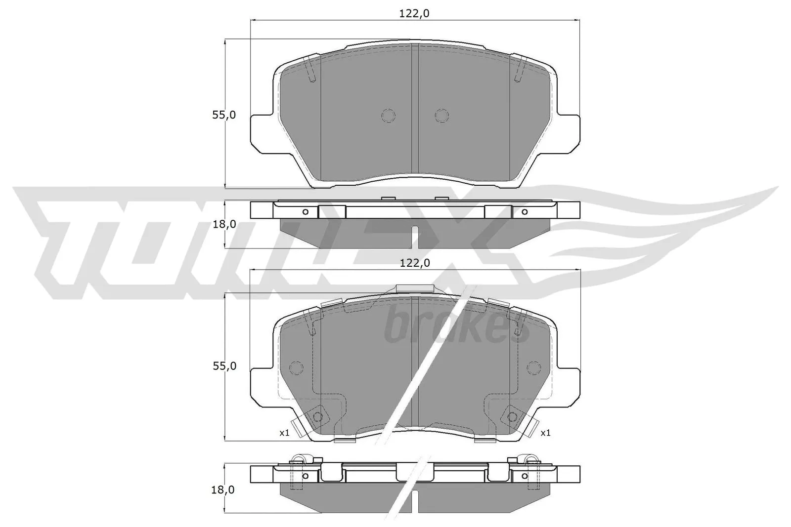 Kit de plaquettes de frein, frein à disque TOMEX Brakes TX 19-75