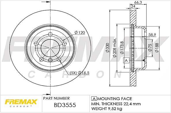 Disque de frein FREMAX BD-3555