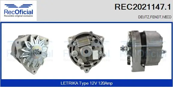 Alternateur RECOFICIAL REC2021147.1