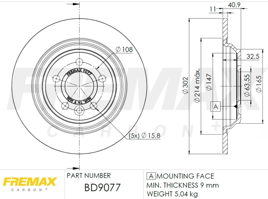 Disque de frein FREMAX BD-9077