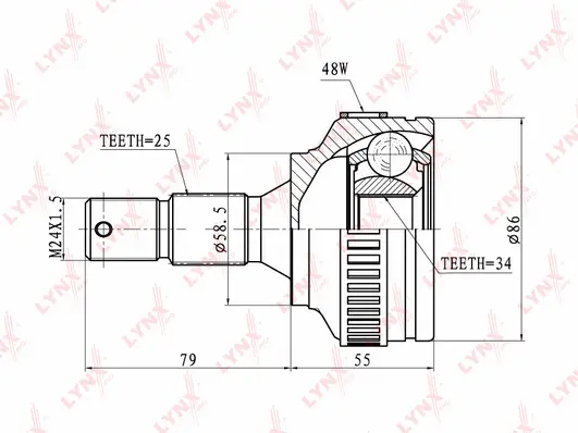 Jeu de joints, arbre de transmission LYNXAUTO CO-2239A