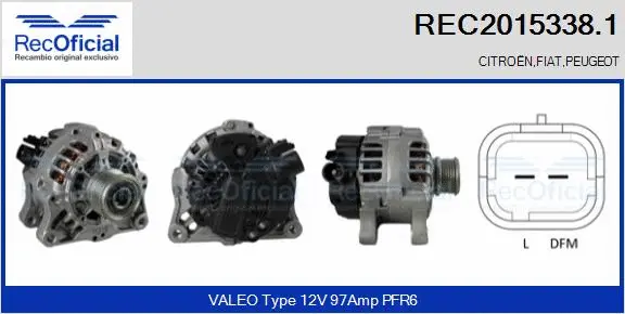 Alternateur RECOFICIAL REC2015338.1