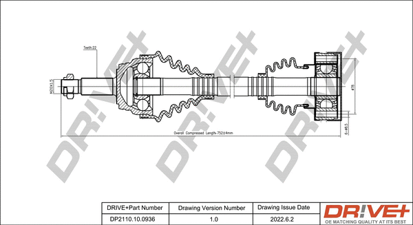 Arbre de transmission Dr!ve+ DP2110.10.0936