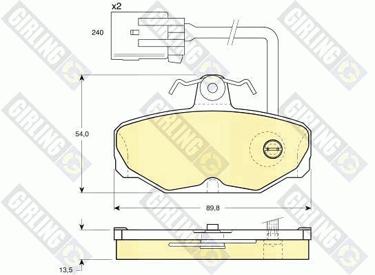 Kit de plaquettes de frein, frein à disque GIRLING 6110351
