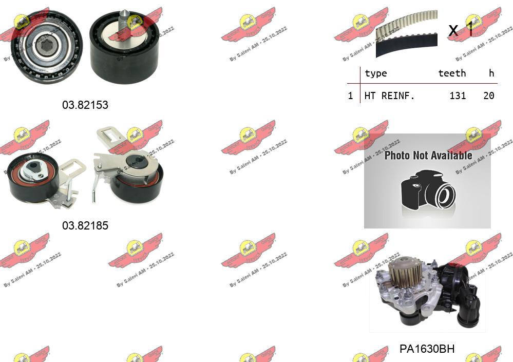 Pompe à eau + kit de courroie crantée AUTOKIT 04.5476PA2