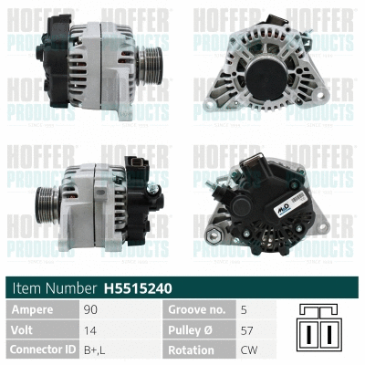 Alternateur HOFFER H5515240
