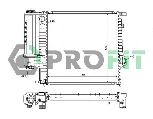 Radiateur, refroidissement du moteur PROFIT PR 0050A1