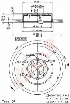 Disque de frein VILLAR 628.0179