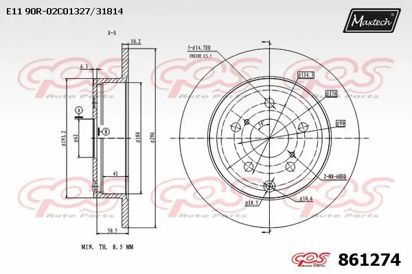 Disque de frein MAXTECH 861274