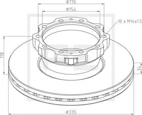 Disque de frein PE Automotive 036.130-00A