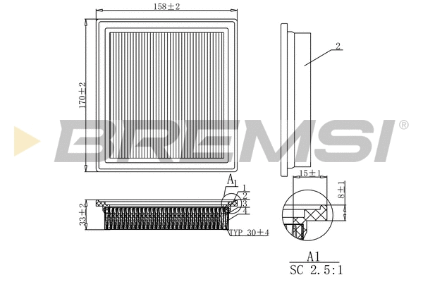 Filtre à air BREMSI FA1248