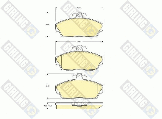 Kit de plaquettes de frein, frein à disque GIRLING 6113191