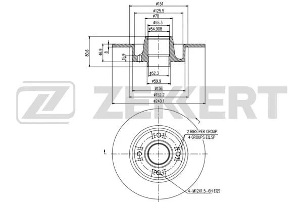 Disque de frein ZEKKERT BS-5232BZ