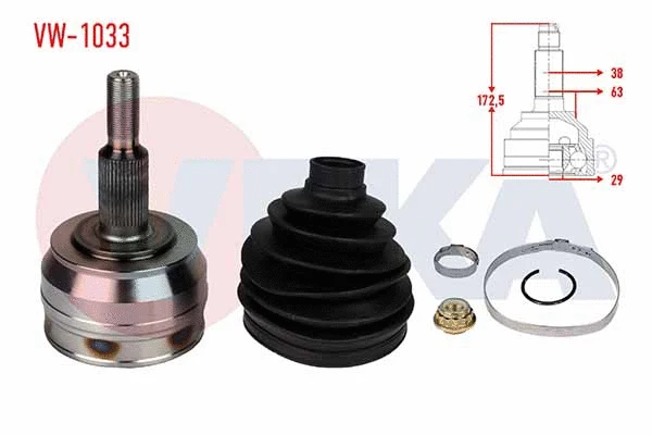 Jeu de joints, arbre de transmission VEKA VW-1033