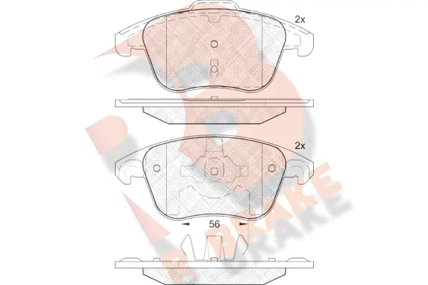 Kit de plaquettes de frein, frein à disque R BRAKE RB1866