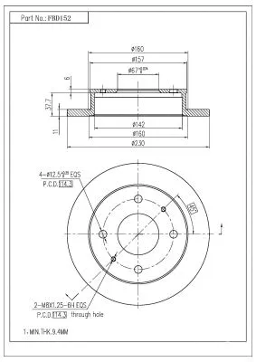 Disque de frein FI.BA FBD152