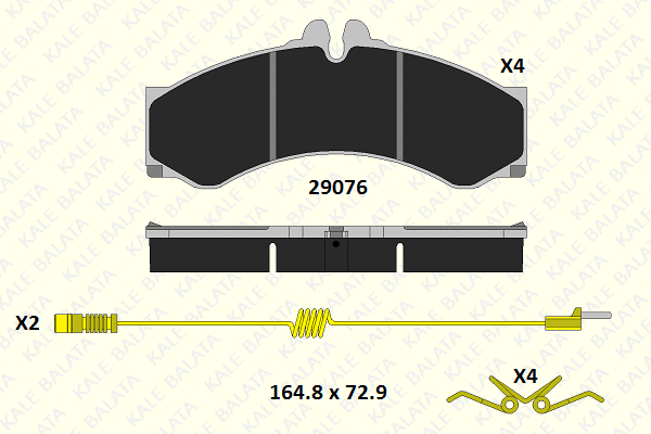 Kit de plaquettes de frein, frein à disque KALE 29076 200 24
