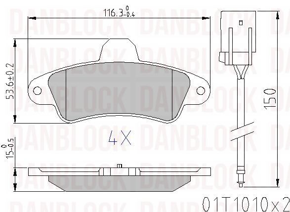 Kit de plaquettes de frein, frein à disque DANBLOCK DB 510435