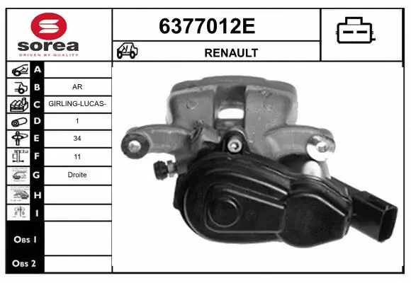 Étrier de frein STARTCAR 6377012E
