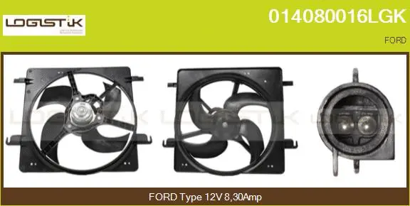 Moteur électrique, ventilateur pour radiateurs LGK 014080016LGK
