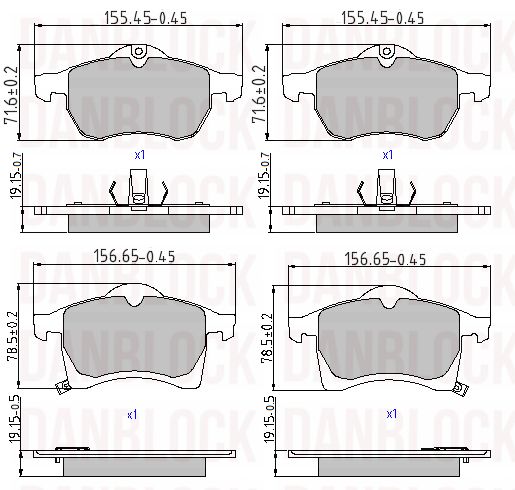 Kit de plaquettes de frein, frein à disque DANBLOCK DB 510336