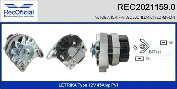 Alternateur RECOFICIAL REC2021159.0