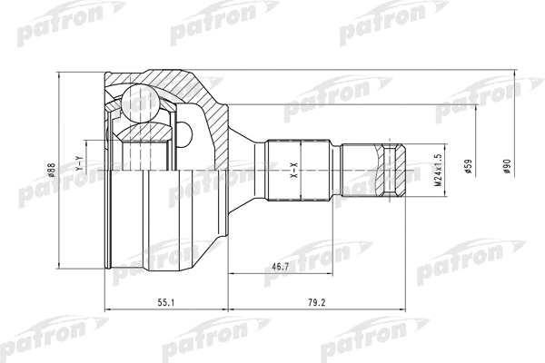 Jeu de joints, arbre de transmission PATRON PCV1455
