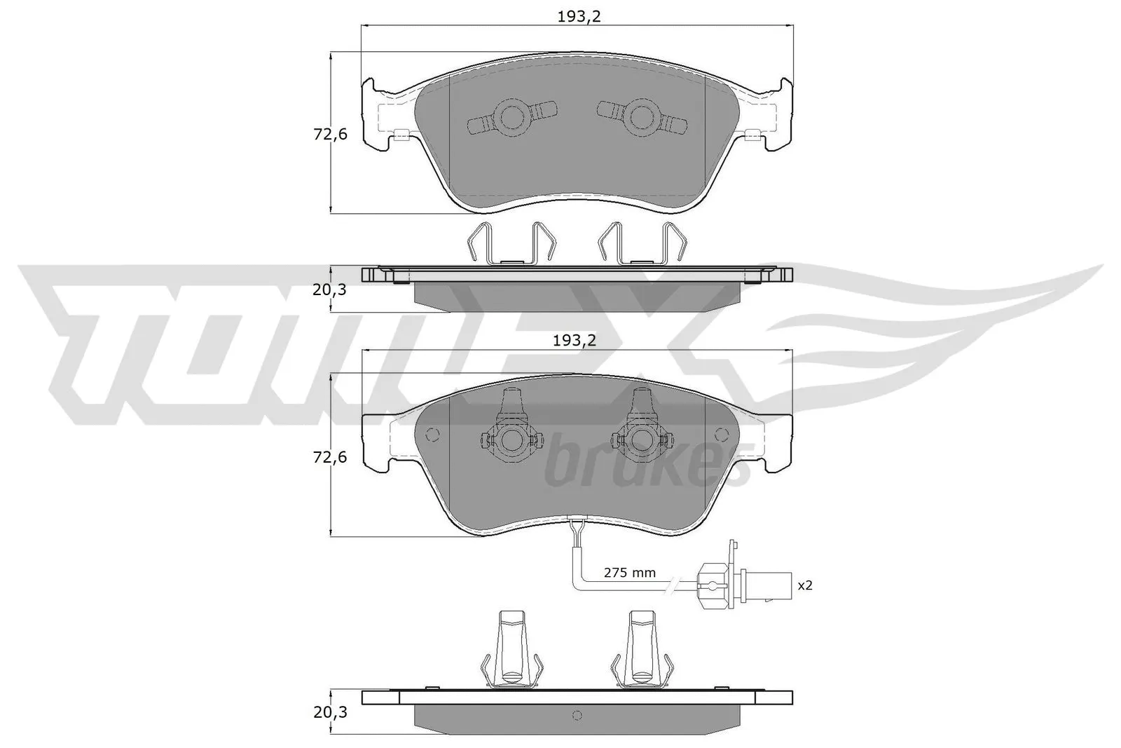 Kit de plaquettes de frein, frein à disque TOMEX Brakes TX 15-10